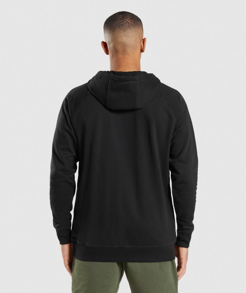 Men's Gymshark Apollo Hoodie Black | NZ 7UQXWD